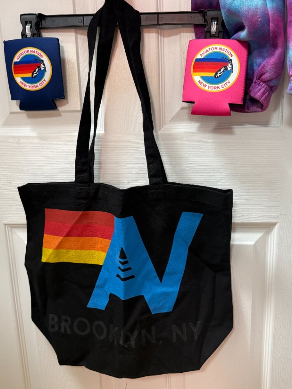 Aviator Nation Tie Dye 3-Pc Bundle Set S M L + NYC Brooklyn Tote & 2 Koozies - Picture 6 of 13